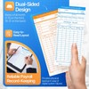 Flexzion Monthly Time Cards for Employees - Dual-Sided, Orange/Blue Attendance