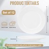 12 Pcs Porcelain Dessert Plates, 8 In Small Appetizer Plates,