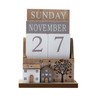 SiL Interiors Wooden Perpetual Calendar Desktop Eternal Calendar Blocks -