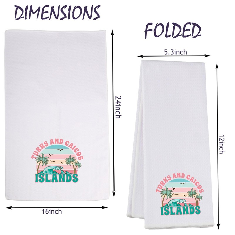 Turks and Caicos Kitchen Towel Tropical Trip Gift Beach Vacation