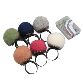 Generic Pin Cushion Ring, Lightweight, 6 Pieces, Commonly Used, Secure Vintage Finger Pin Cushion Ring for Sewing Enthusiasts Quilting (Natural Color), Genericsu0fze6hqv-11