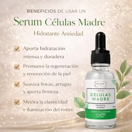 Serum Celulas Madre, Hidratante Antiedad, 30ml, con cido Hialurnico, Colgeno, Elastina, Retinol, FPS15 Apariencia Renovada, Antiedad, Hidratacon