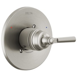 Delta Faucet Saylor Shower Valve Trim Kit for Shower Systems and Brushed Nickel Shower Faucets, Delta Shower Handle Replacement, Shower Faucet Handle, Stainless T14035-SS (Valve Not Included)