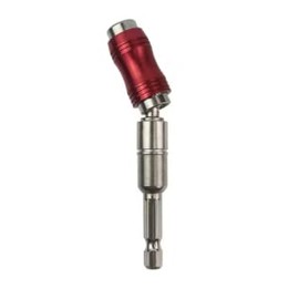 Universal Magnetic Drill Bit Extension Holder, Red and Silver, Quick Release