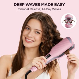 BABONIR Hair Crimper with 3 Barrels, Curling Iron for Beach Waves