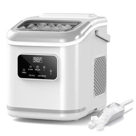 Countertop Ice Maker with LED Display & Timer, 26lbs/24H, Self-Cleaning