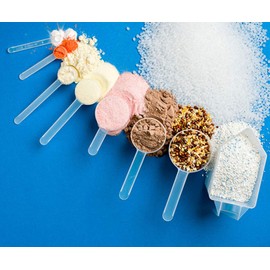 Plastic Measuring Scoop, 2 teaspoon (11 cc | 11 mL) Long Handle Spoons for Powders, Granules, Coffee, Pet Food, Baking Supplies, Protein and Other Dry Goods, BPA Free (Set of 1)