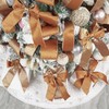 HUIHUANG Velvet Wired Ribbon 4 inch Copper Christmas Tree Ribbon