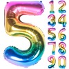40 Inch Rainbow Digit Helium Foil Birthday Party Balloons (Dark