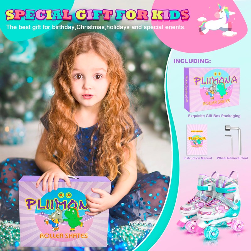 Pliimona Star Wing Roller Skates for Toddlers & Kids -