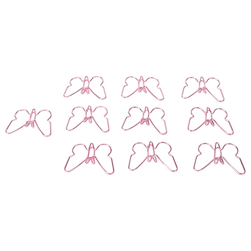 100 Pcs Shaped Paper Clips Pink Butterflies Shape Metal Cute