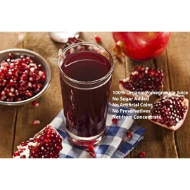 Blue Ribbon 100% Pomegranate Juice - 6 Pack ,33.8Fl Oz - USDA Organic Certified - Glass Bott