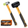 2-Pack Rubber Mallet Hammer Set， 8oz & 25mm Rubber Mallet