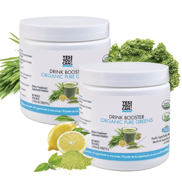 Yes You Can! Organic Pure Greens Drink Booster Powder Mix-2