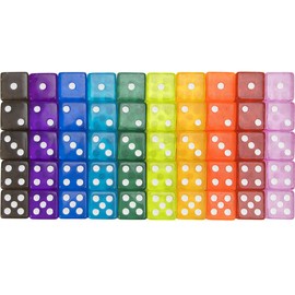 50 or 100 Pack of Bulk Six Sided Dice|D6 Standard 16mm|Great for Board Games, Casino Games & Tabletop RPGs| Variety- 50 Count