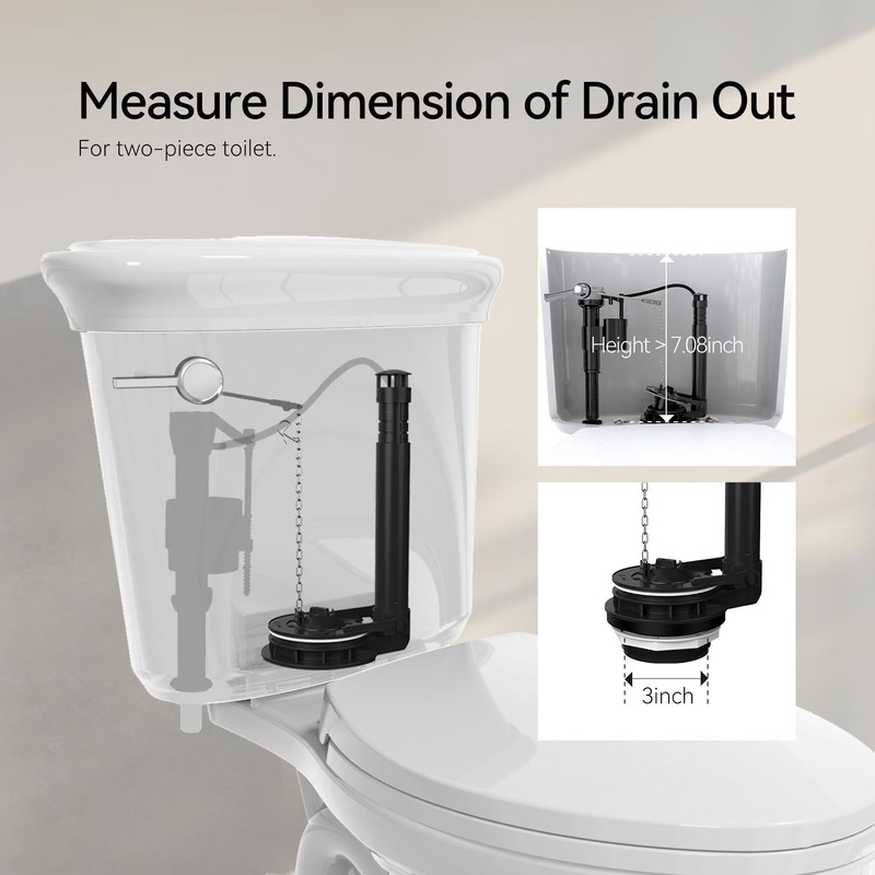 R&T 3-Inch Toilet Flapper Valve Adjustable Flush Volume Toilet Repair