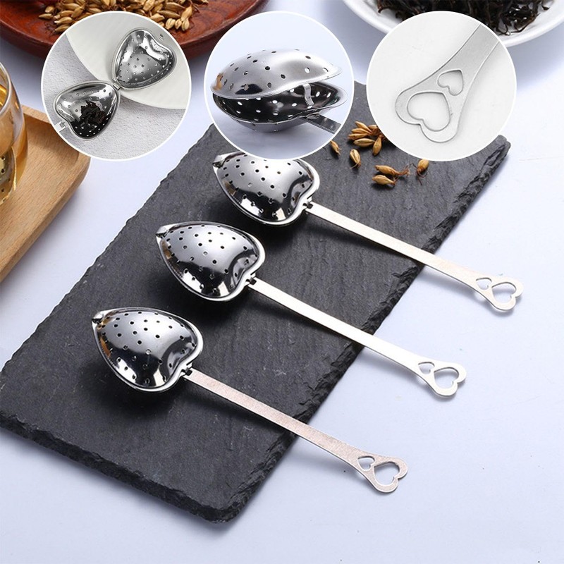 UDNFHL 6 Pieces Heart Shaped Tea Filter Spoon, Creative Tea