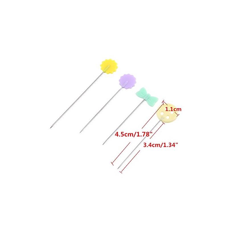 100Pcs Quilting Pins Flat Head,3.9-5cm Long Flower Head Sewing Patchwork