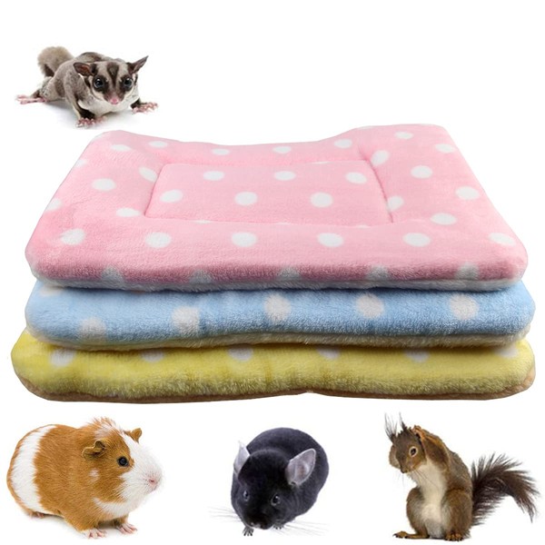 3 Pcs Small Animal Plush Bed Warm Fluffy Kitten Puppy