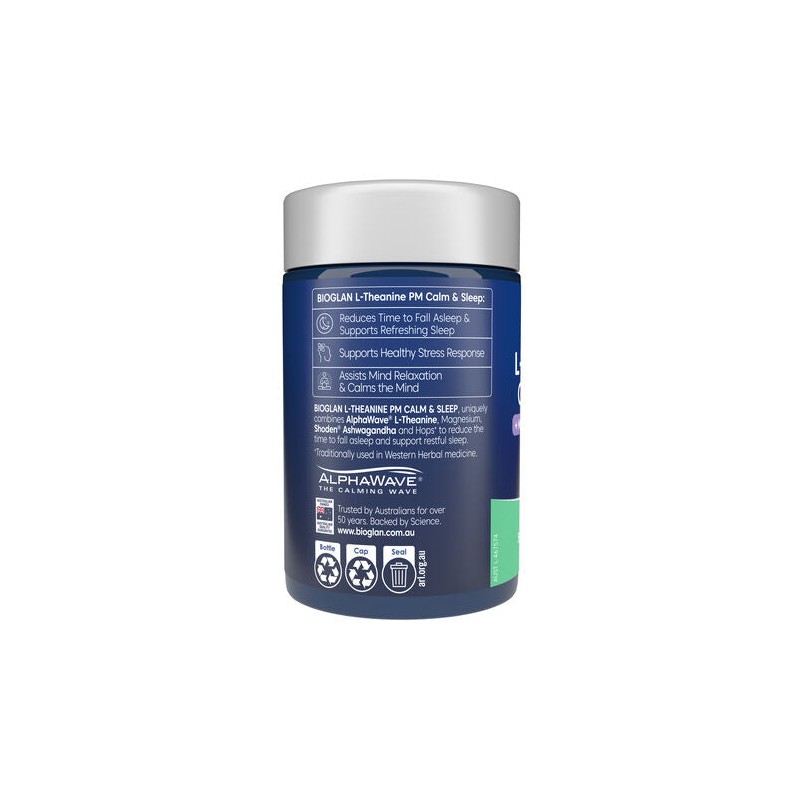 Bioglan L-Theanine PM Calm + Sleep 50 Capsules