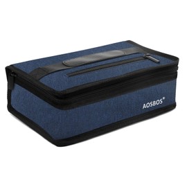 Aosbos Small Lunch Box Insulated Lunch Bag for Men Kids Adults Portable Cool Bag Lunchbox Thermal Mini Cooler Bag Reusable Soft Pack Lunch Bags for Boys Women Work School Travel Office (3.5L, Blue)