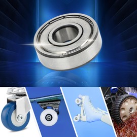 ACROPIX 6201ZZ & Deep Groove Ball Bearings P5 12x32x10mm Lubricated Bearings Double Metal Seal Silver Tone Scooter Skateboard Wheel - Pack of 2