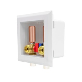 Highcraft Washing Machine Outlet Box Compact Universal Utitliy Outlet Valve Box for Ice Makers, Gas Valves, Air Admittance Valves and Washing Machine, 1/2" CPVC Connection with Hammer Arrestor
