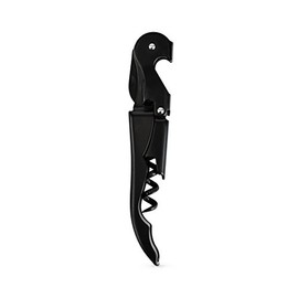 True Decor Truetap: Double-Hinged Corkscrew Wine Bottle Opener, One Size, Black