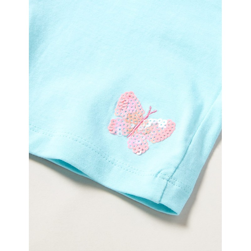 SALT AND PEPPER Girls' Butterfly Sequin Shorts, cyan