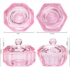 2 Pcs Pink Glass Nail Art Cups Nail Dipping Jars
