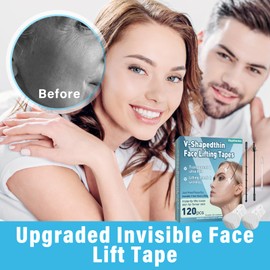 Face Lift Tape, 120Pcs Face Lift Tape with Lifting Rope, Face Tape, Tighten Skin, Hide Double Chin and Wrinkles, for Women Face, Neck, Eye Skin Tightening