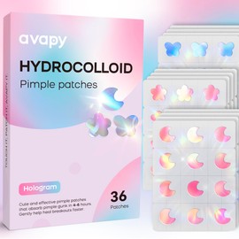 Pimple Patches Blue Pink Moon Butterfly Flower 12MM 36PCS Hologram