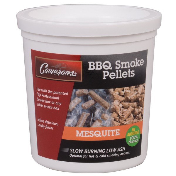 Camerons Smoking Wood Pellets (Mesquite, 1 Pint)- Kiln Dried BBQ Pellets- 100% All Natural Barbecue Smoker Chips- for Pellot Smokers and Pellet Grills - Easy Combustion, Infuse Smokey Flavor