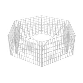 Homgoday Hexagonal Gabion Raised Bed, 63" x 54.7" x 19.7" Outdoor Metal Raised Garden Bed, for Vegetables, Flowers, Herbs