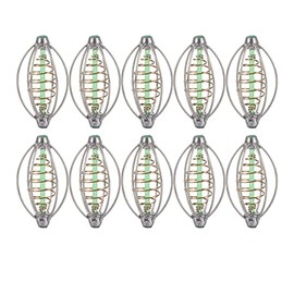 Yosoo Spring Fishing Feeder Cebo Jaula 10pcs Pesca Cebo Trampa Jaula, Acero Inoxidable Sólido Carpa Pesca Alimentador Cesta Titular Señuelo Grueso Ali