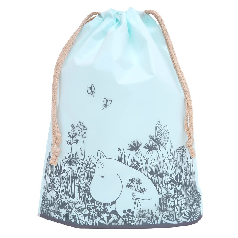 Indigo MOOMIN MV242 Moomin Wrapping Plastic Bag, S, Drawstring Flower