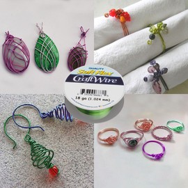 Soft Flex 18 Gauge Craft Wire Permanently Colored Copper Wire - Scratch Resistant Artistic Wire