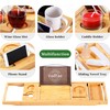 VaeFae Bamboo Bathtub Caddy Tray, Expandable Bath Tray for Tub