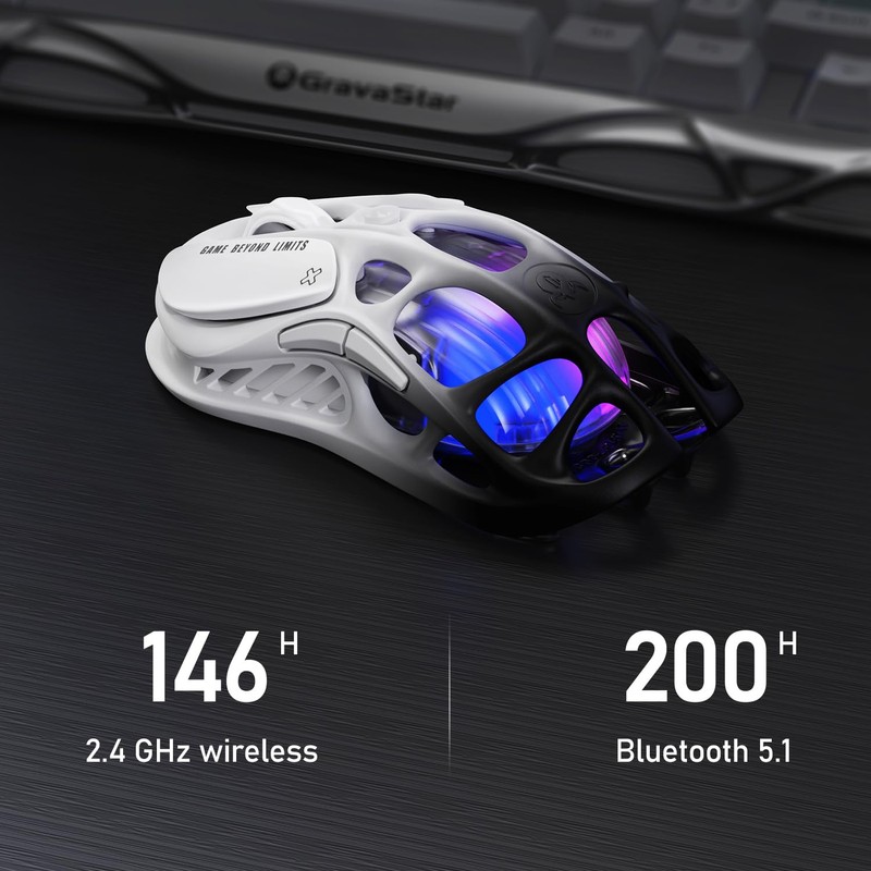 GravaStar Mercury M1 Pro Gaming Mouse, Lightweight Magnesium Alloy, 26,000