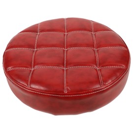 PRETYZOOM Round Bar Stool Seat Cushion Replacement, Red PU Foam Soft Pad for Canteen and Home Use, Adjustable Height Stool Accessory in Red