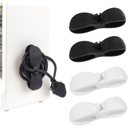 HFZRZFH 4-pack Silicone Kitchen Appliance Cord Organizers - Adhesive Backed Cable Hiders for Pressure Cooker, Blender, Coffee Maker, Air Fryer, Toaster - Keeps Cords Neat and Organized