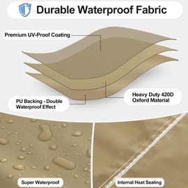 OutdoorLines Waterproof Outdoor Patio Heater Covers with Zipper and Storage Bag, Dust-Proof UV-Resistant Windproof Propane Heavy Duty Heater Cover for Standing Heater, 2 Packs-90Hx23Lx23W inch Camel