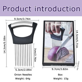 SSKHE Stainless Steel Onion Slice Holder, Multifunctional Tomato Slicer Onion Holder, Convenient Onion Holder for Slicing