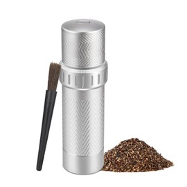 Manual Pepper Grinder Mill with More Pepper Output, Professional Grade Pepper Mills with Top Button Lock Design and Coarseness Can Be Adjusted Externally