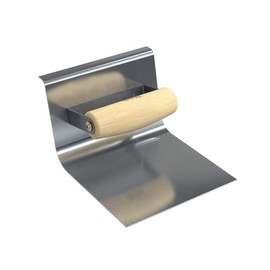 Bon Tool 22-815 Epoxy Base Tool - Ss 6" X 6" - 1" Rad 4" Lip Wood Handle