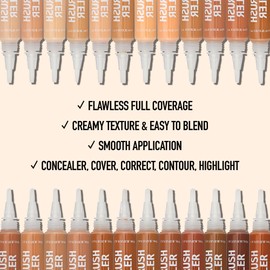 Ruby Kisses 4-In-1 Concealer, Color Corrector, Contour & Highlight, Full Coverage Natural Finish Covers Under Eye Circles & Blemishes, Hydrating & Long Lasting Formula (Ivory, 2 Pack)