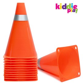 7 Inch Traffic Cones Sports Soccer Drills Agility Training Orange Cones for Kids (Set of 12)