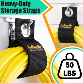 LuBanSir 9 Pack Extension Cord Holder Organizer, 13-inch Heavy Duty Storage Straps for Garden Hose Storage and Garage Wall Organization