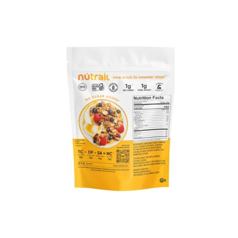 NuTraill No Sugar Added Keto Nut Granola Honey Nut (22