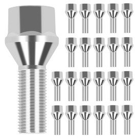 M12X1.25丨22Pcs Wheel Studs, Chrome Wheel Lug Bolts - 28mm Shank Length, 17mm Hex Conical Replacement for Jeep 2015-2022 Renegade, 2018-2022 Compass, 2014-2022 Cherokee